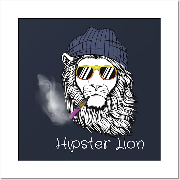 Hipster Lion Wall Art by Spatski